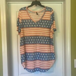 Glitzy Girlz - red, white & blue patriotic tunic